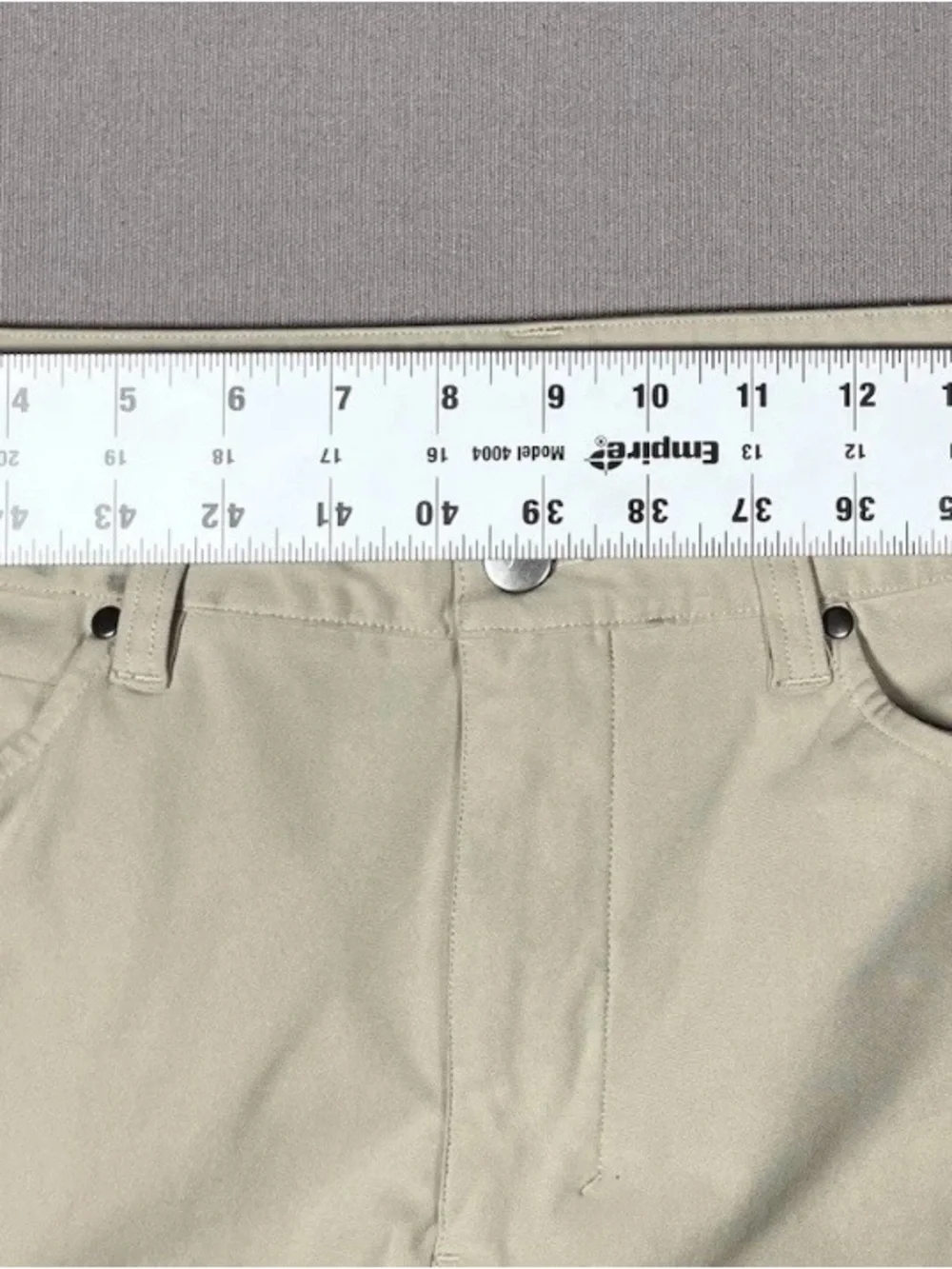 Lululemon ABC Warpstreme Beige Slim Fit 5 Pocket Pants - Men Size 33 X 28 - Picture 13 of 14